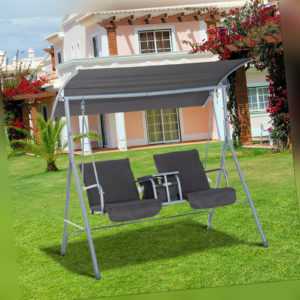 4 Sitzer Hollywoodschaukel Schaukel Mit Bettfunktion Gartenschaukel Forlife24 Com