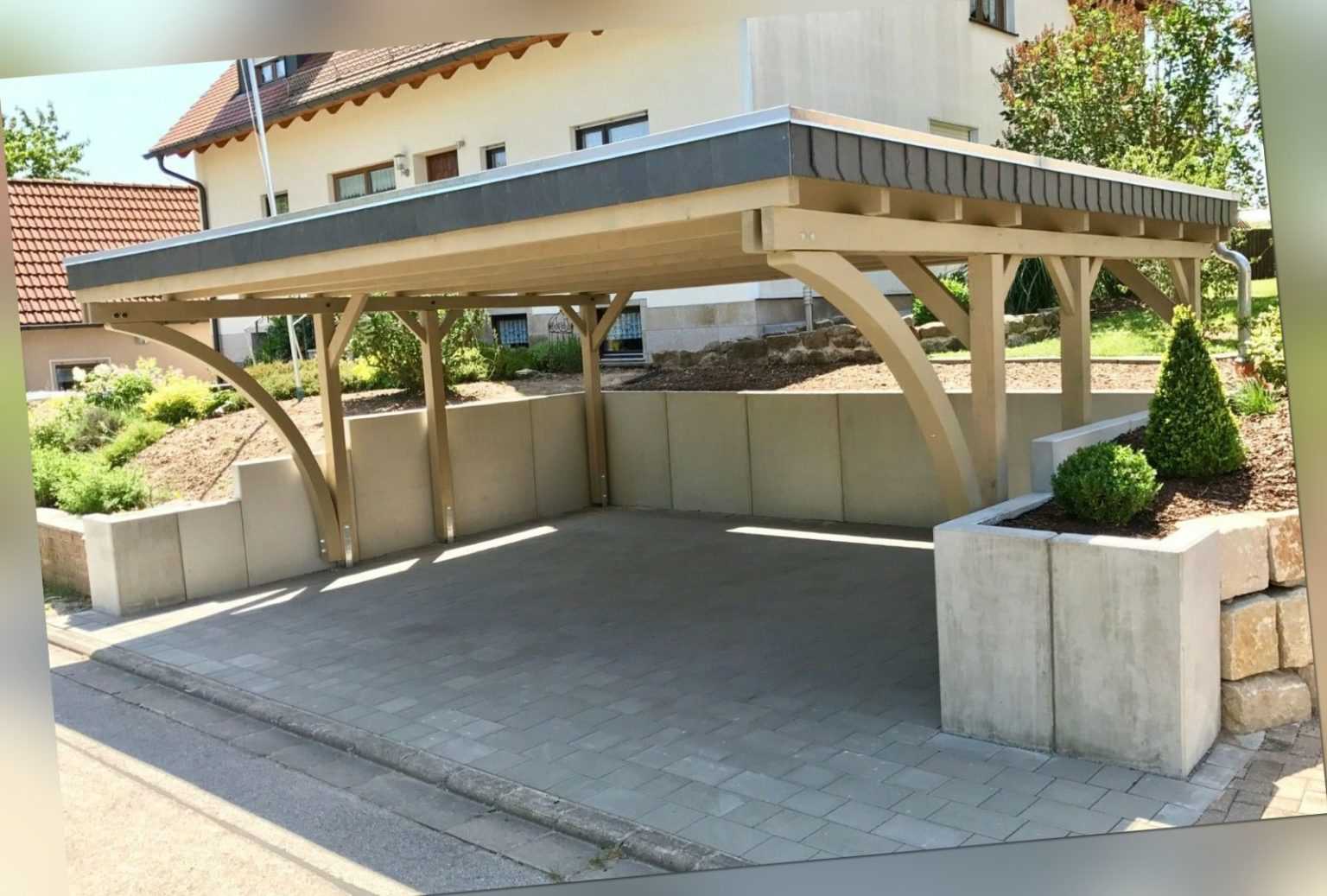 Doppelcarport 6x5, Schneelast 85 oder 125 kg/m², ca. 610 x 510cm, Kiefer kdi