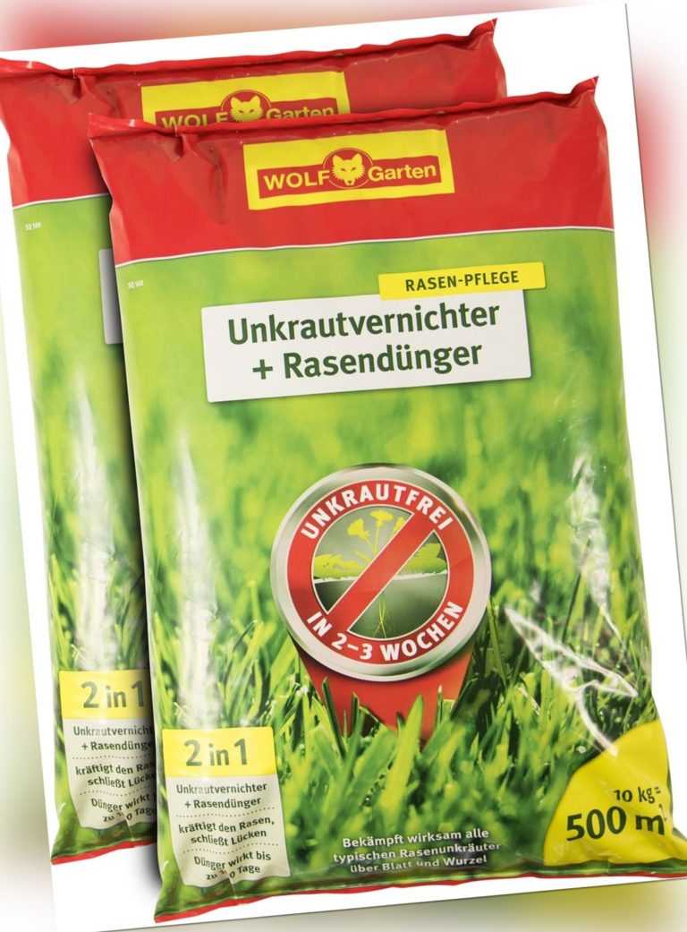 WOLF-Garten SQ 500 Unkrautvernichter plus Rasendünger 2 x 10kg für 1000m²