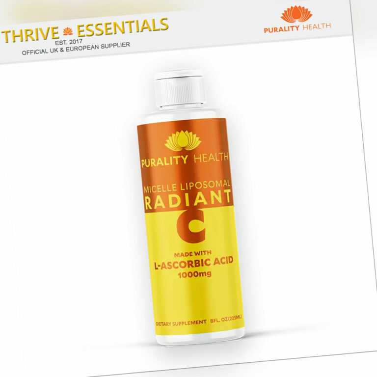 Vitamin C-purathrive ™ Micelle liposomale Radiant C mit L-Ascorbinsäure 1000mg