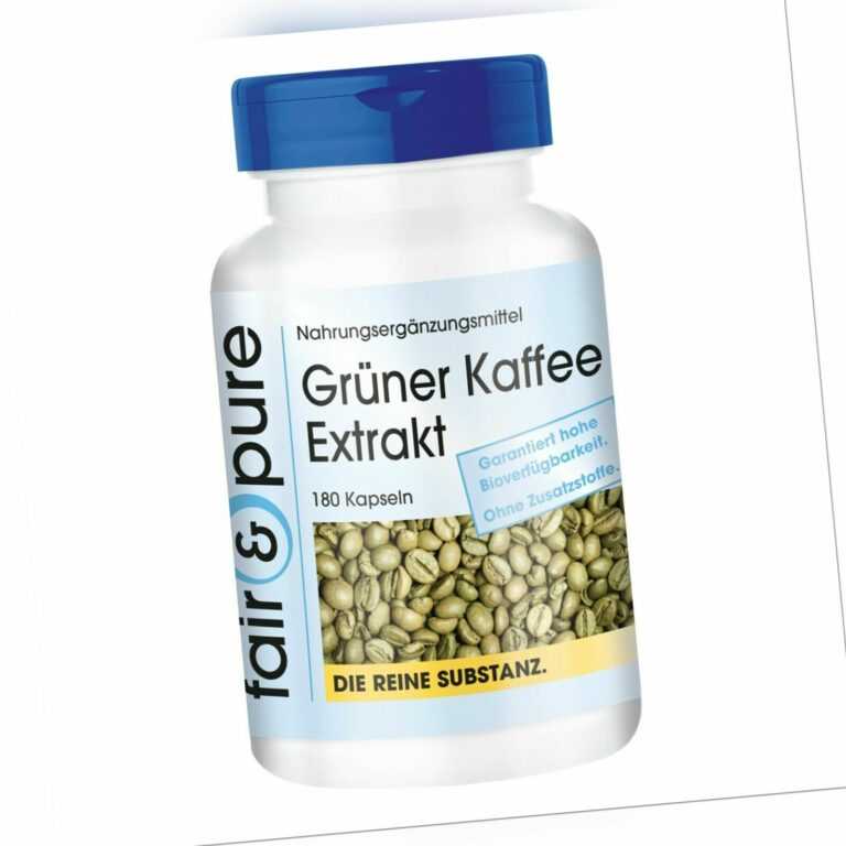 Grüner Kaffee Extrakt - 180 Kapseln - 45% Chlorogensäure - vegan | fair & pure