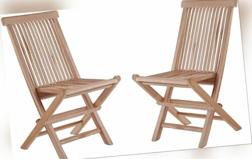 Teak Klappstuhl 2er Set Holz Outdoor Gartenstuhl Holzstuhl Gartenmöbel Echt Teak