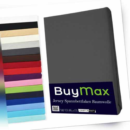 Spannbettlaken 100% Baumwolle Jersey Spannbetttuch Laken Bettlaken von BUYMAX