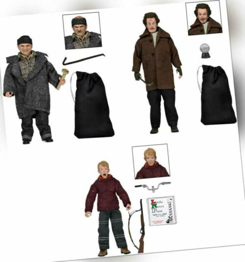 Kevin Home Alone Allein Zu Haus Einbrecher Harry Marv 3 Figuren Retro Set NECA