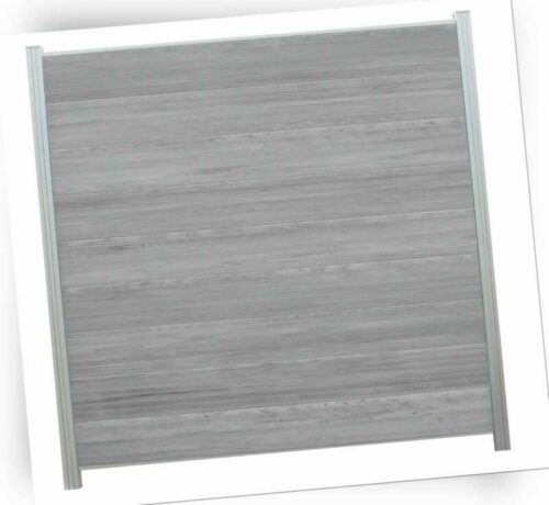 WPC Zaun Sichtschutzzaun System Steckzaun Paneele grau anthrazit mix 180x183 cm