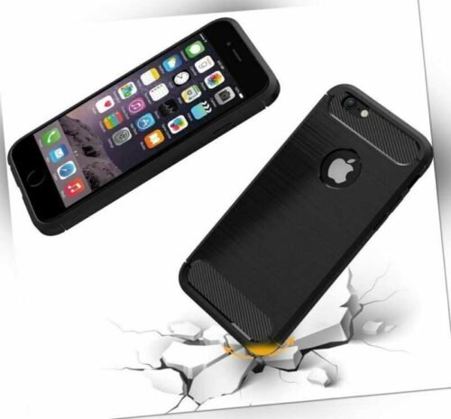 Apple iPhone Carbon Hülle Silikon Case Schutz Tasche Transparent TPU Bumper