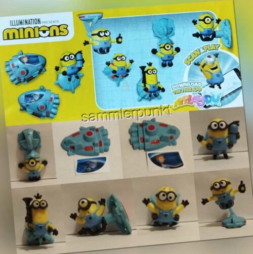 NEU**Komplettsatz MINIONS IN SPACE + aller 8 BPZ / Ferrero-Deutschland**NEU