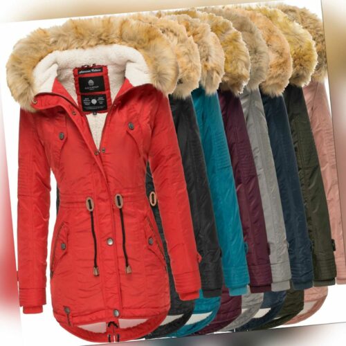 Navahoo Damen Winter Jacke Stepp Parka Mantel Teddyfell warm gefüttert La Viva