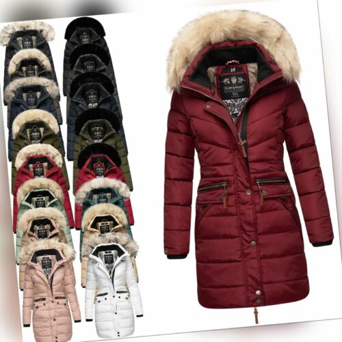 Navahoo Paula Damen Winter Jacke Mantel Parka warm gefütterte Winterjacke B383