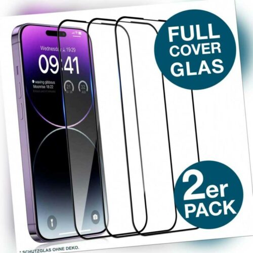 Full Screen Panzerfolie Glas für iPhone 14 13 12 11 Pro 9D Cover Displayschutz