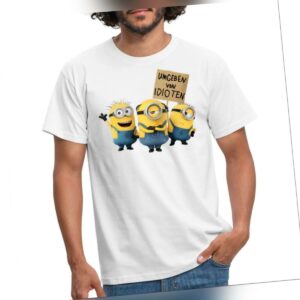 Minions Mit Schild Umgeben Von Idioten Männer T-Shirt