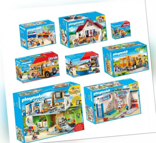 PLAYMOBIL Schule Klasse Klassenzimmer Schulkinder Unterricht Schulbus Lehrer Bus