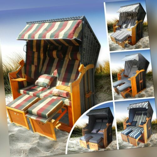 Strandkorb Premium Volllieger Ostsee Gartenliege Sonneninsel Poly-Rattan XXL