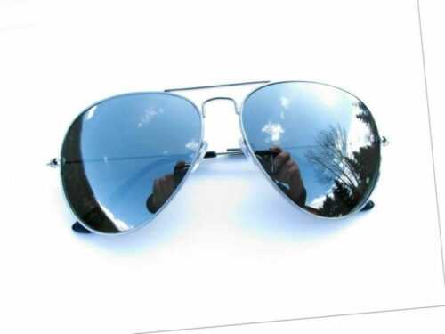 Alpland Pilotenbrille  Sonnenbrille  " TOP GUN STYLE "  Silber voll verspiegelt