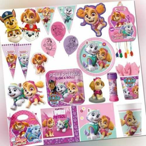 Paw Patrol Skye Kindergeburtstag Hunde Mädchen rosa Geburtstag Deko Set Party