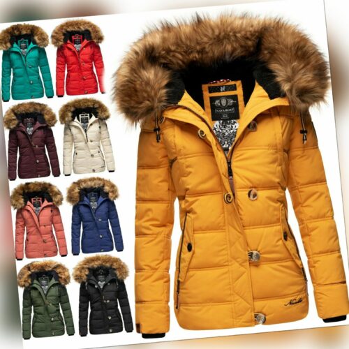 Navahoo Damen Winter Jacke Steppjacke Kurz Parka Jacke Kapuze gefüttert Zoja NEU