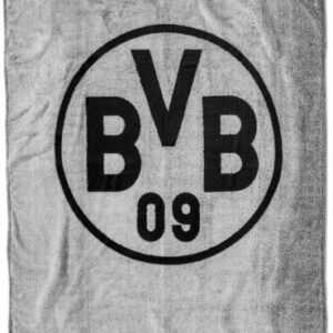 Borussia Dortmund BVB Fleecedecke grau schwarz Fanartikel Geschenk