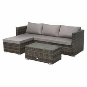 SVITA Poly-Rattan Lounge QUEENS Sofa Gartenset Garnitur Rattan Gartenmöbel Braun