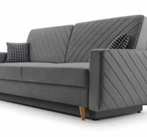 Sofa mit Schlaffunktion Bettkasten Couch Schlafsofa Samt Samtstoff California