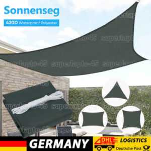 Sonnensegel WASSERDICHT Sonnenschutz Windschutz UV-Schutz Garten Terrasse