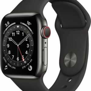Apple Watch Series 6 GPS+LTE 40mm Edelstahl Graphit Sportaband Black Neuware