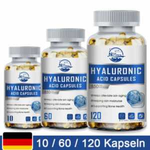 Hyaluronsäure 120 Kapseln - Anti-Aging & Gelenke - 850 mg Hyaluron hochdosiert