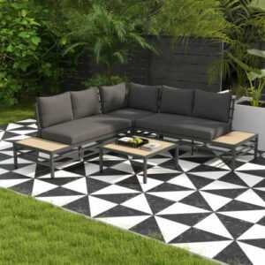 Outsunny Gartenlounge Set, Gartenmöbel-Set mit Zweisitzer, Couchtisch, Ecksofa