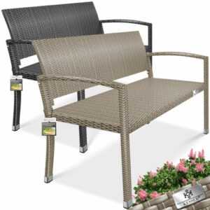 KESSER® Gartenbank Polyrattan Sitzbank 2-Sitze Parkbank Garten Möbel Balkon Bank