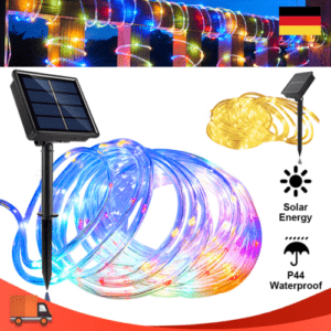 Solar Lichtschlauch Außen/Innen LED Lichterschlauch Lichterkette IP65 10-30m Neu