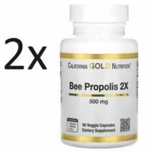 2x California Gold Nutrition, Bee Propolis 2X, 500 mg, 90 vegetarische Kapseln