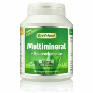 Multimineral + Spurenelemente, 510 mg, hochdosiert, 120 Kapseln – vegan