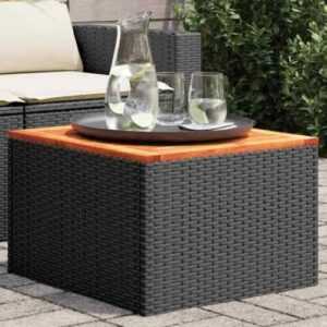 Gartentisch Couchtisch Beistelltisch Schwarz Poly Rattan Akazienholz vidaXL