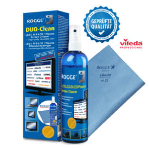 ROGGE DUO-Clean 250ml Bildschirmreiniger + 1x ROGGE & Vileda Display Microfaser