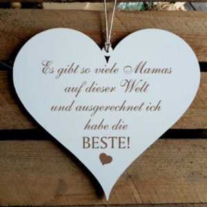 Schild Herz Dekoschild BESTE MAMA Mutti Shabby Muttertag Frauentag Holzschild ❤