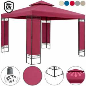 Pavillon Gartenzelt Gartenpavillon 3x3m Wasserabweisend Metall Luxus Garten Zelt