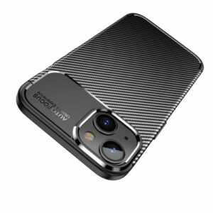 iPhone 15 Hülle Schutzhülle Silikon TPU Slim Case Bumper Schwarz Carbon Optik