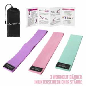 Fitnessband 3er Set Gymnastikband Widerstandsband Reha Sport Yoga