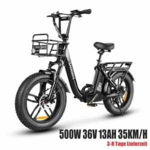 Elektrofahrrad Klapprad E-Bike 20 Zoll 500W Citybike E-fahrrad für Erwachsene CE
