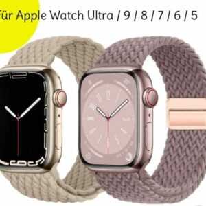 Armband für Apple Watch geflochten Loop Magnet Band✅ Series 9 8 7 6 SE elastisch