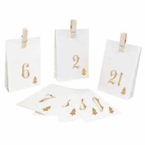 Adventskalender zum Befüllen | 24 Papiertüten | Geschenktüten | Weihnachten