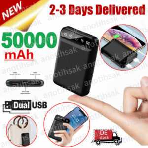 50000mAh Powerbank 2-USB Für Samsung A33 A52S A53 A13 S21FE S21 A22 5G S22 Ultra