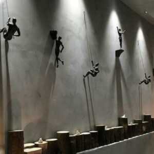 Dekoration Wandbehang Skulptur Figuren Kreative Klettern Mann Harz Eisen NICE