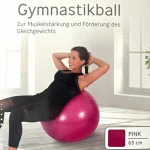 Gymnastikball 65 cm Fitnessball Sitzball Sportball Yoga Pilates Ball 120kg Pink