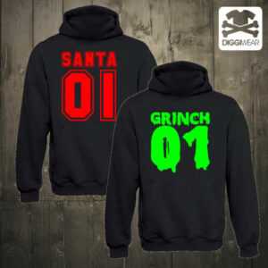 SANTA & GRINCH 01 PARTNER HOODIES | XMAS | WEIHNACHTEN KAPUZENPULLOVER S-5XL