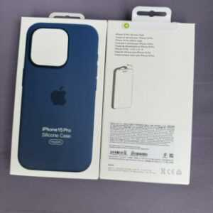 Silikon Case mit MagSafe für Apple iPhone 15 Pro Storm Blau Neu & Ungeöffnet