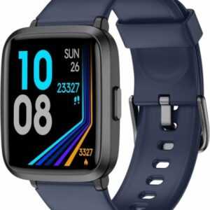 Smartwatch Kompatibel mit iPhone Android-Handys, Fitnessuhr Herzfrequenz Blau