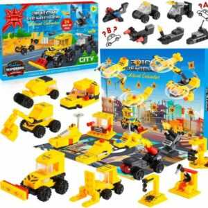 🔥 Adventskalender 🔥2023 Kinder, Bausteine Baustellenfahrzeuge Kinder Spielzeug