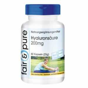 Hyaluronsäure 200 mg - 60 Kapseln hochdosiert - Anti-Aging - VEGAN | fair & pure
