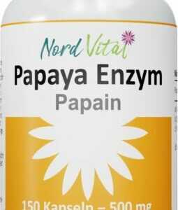 Nord Vital® Papaya Enzym - 150 Kapseln - 1500 mg Papain pro Tagesdosis - Vegan