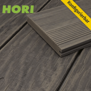 HORI WPC Terrassendielen Komplettbausatz Diele Komplettset Massiv Premium Garten